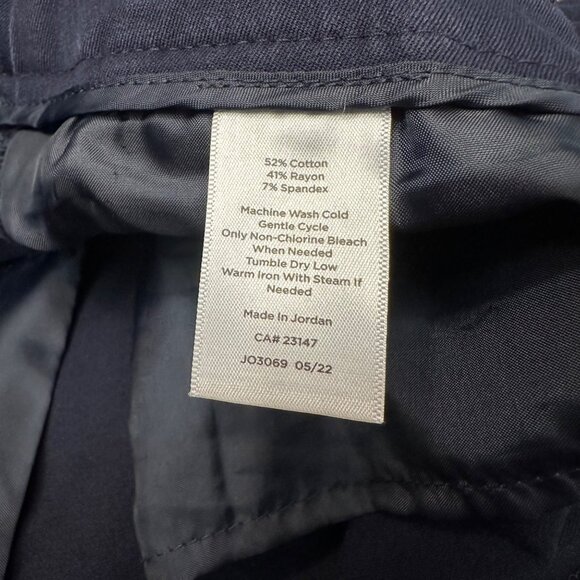 Talbots Pants Women 14 Petite Navy Blue Cropped Flat Front Ankle - Picture 10 of 15